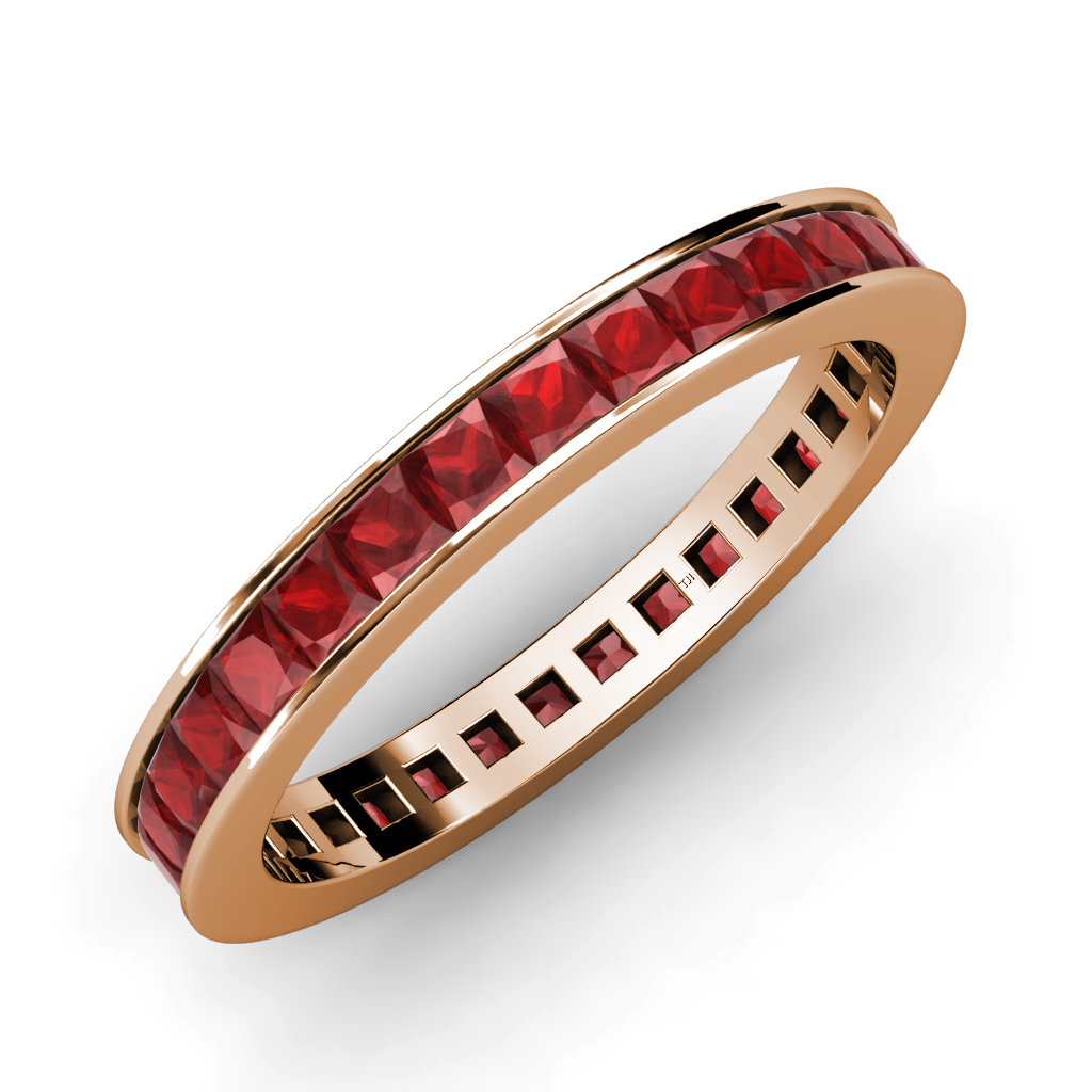 garnet princess cut channel set eternity band 2 42 2 garnet princess cut channel set eternity band 2 42 2