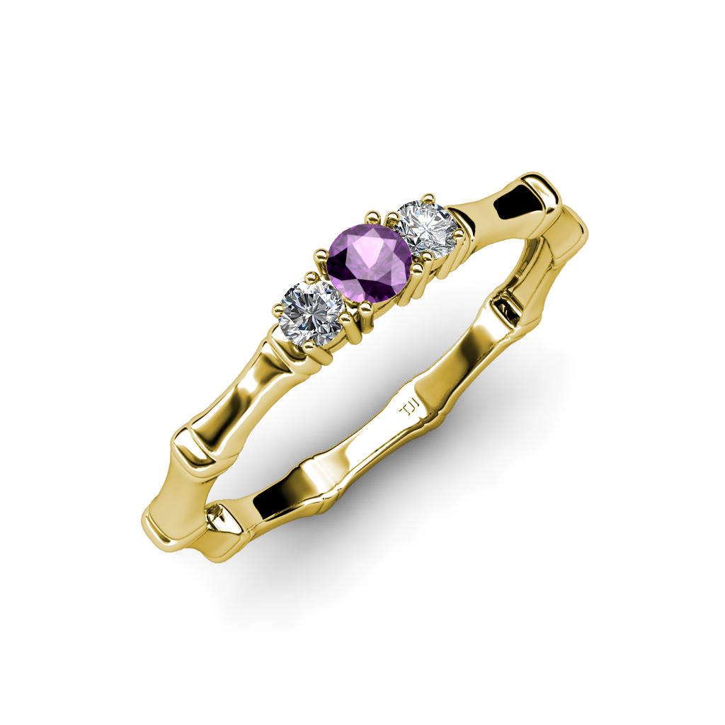 کیر+تو+کوس+دختر Amethyst-with-Side-Diamond-SI2-I1-G-H-3-Stone-Ring-0-25-ct-tw-in-14K ...