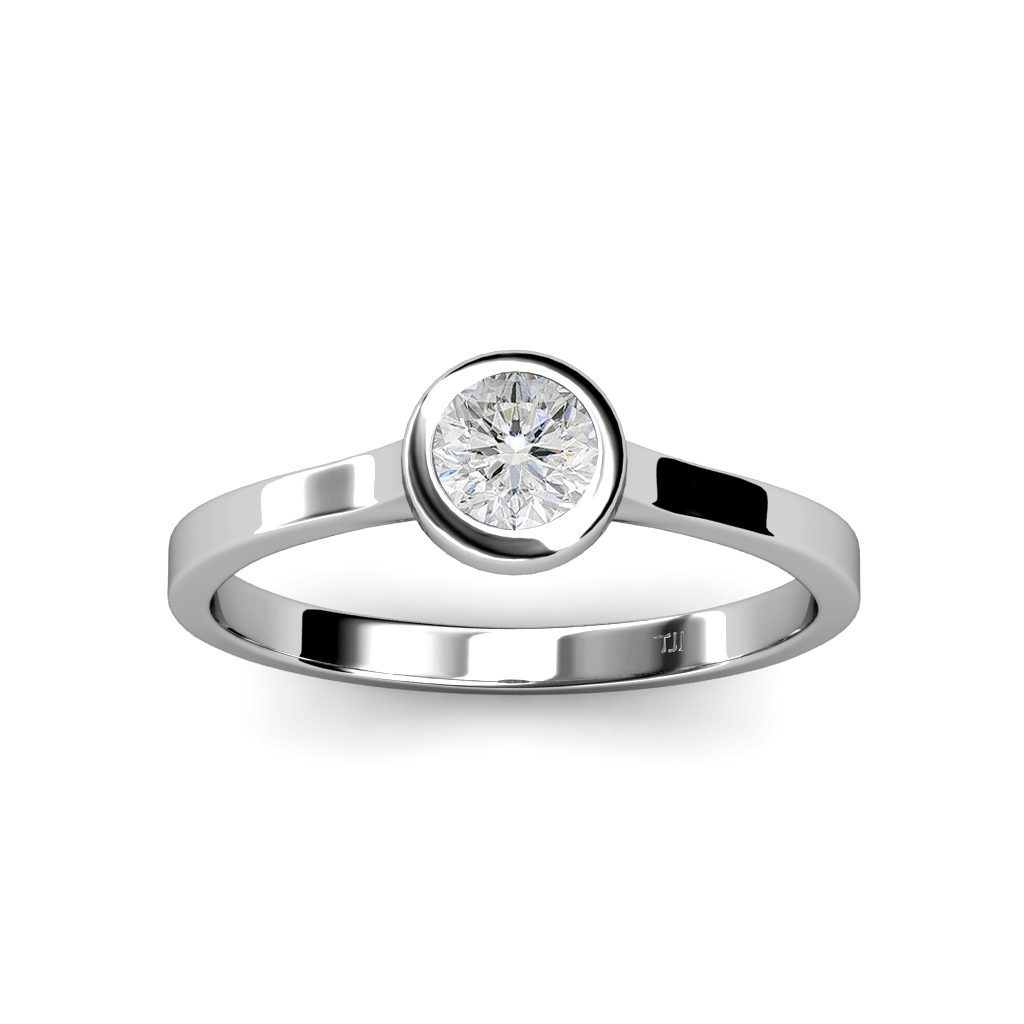white sapphire solitaire ring