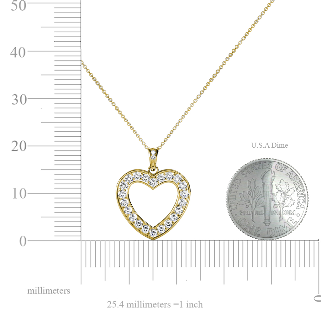 Diamond Heart Pendant (SI2-I1, G-H) 0.62ct tw 14K Gold with 14K Gold