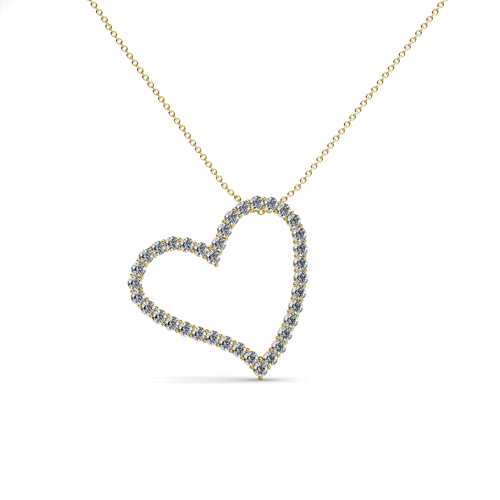 Diamond Heart Pendant (SI2-I1, G-H) 0.74 ct tw in 14K Gold with 14K