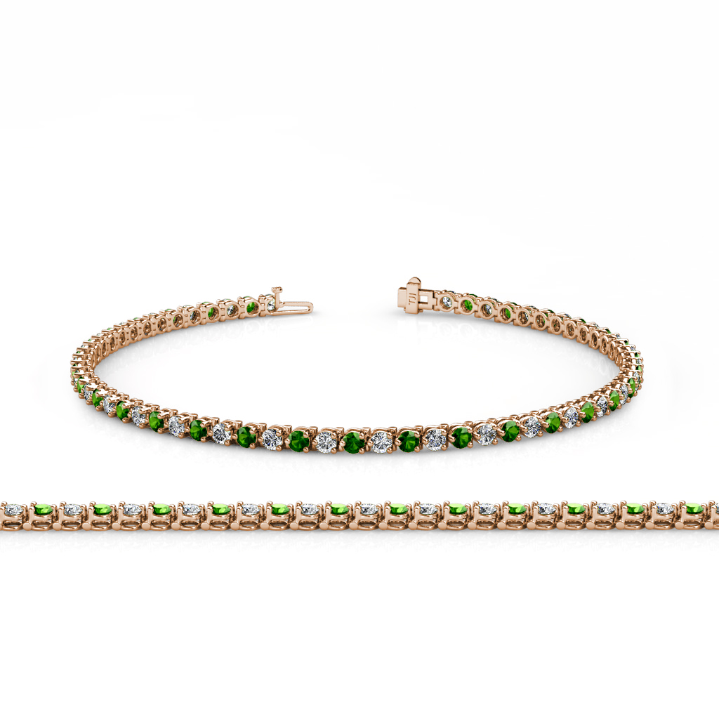 کیر+تو+کوس+دختر Green-Garnet-Diamond-SI2-I1-G-H-3-Prong-Tennis-Bracelet-2-00-ct-tw-14K ...