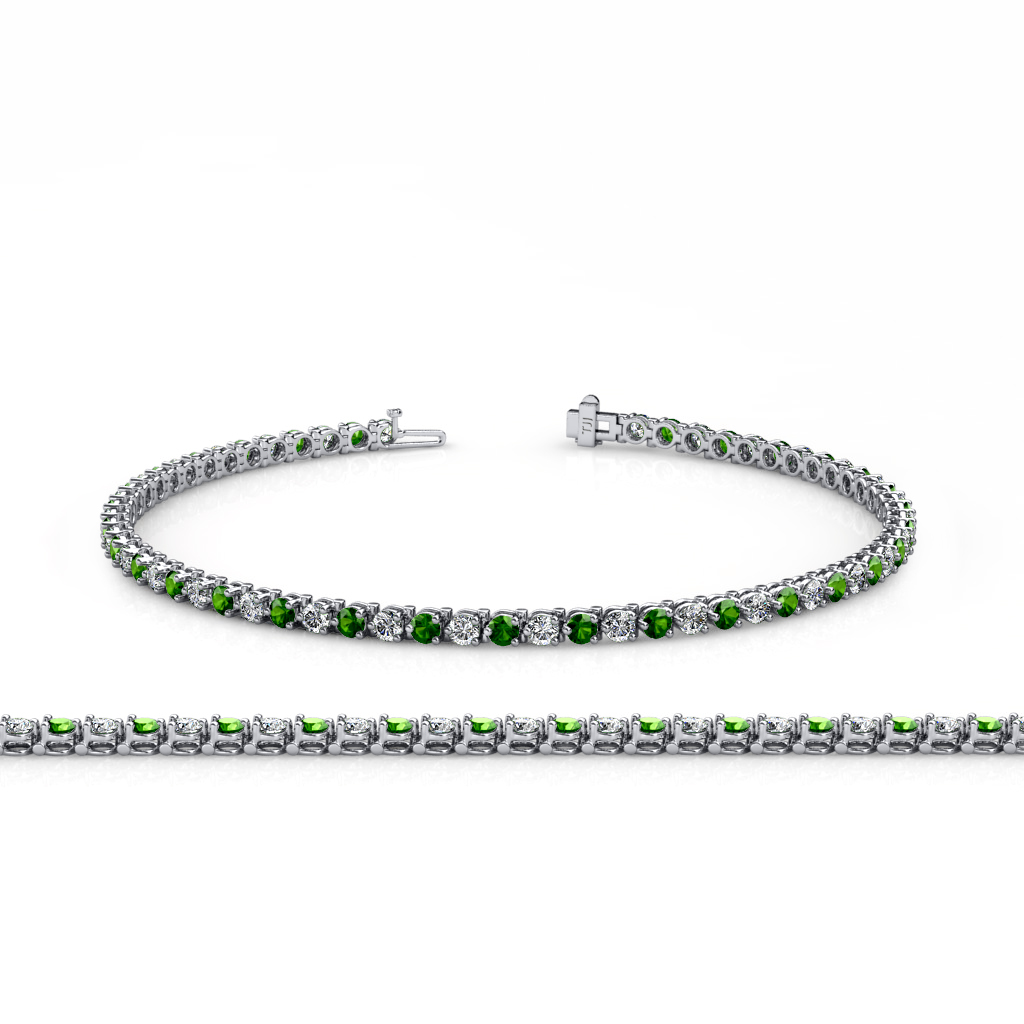 کیر+تو+کوس+دختر Green-Garnet-Diamond-SI2-I1-G-H-3-Prong-Tennis-Bracelet-2-00-ct-tw-14K ...