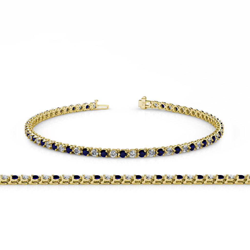 Sapphire And Diamond Bracelet Yellow Gold Sapphire And Diamond Bracelet Yellow Gold