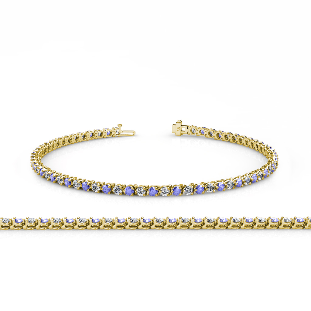 کیر+تو+کوس+دختر Tanzanite Diamond SI2 I1 G H 3 Prong Tennis Bracelet 1 75 Ct TW 14k ...